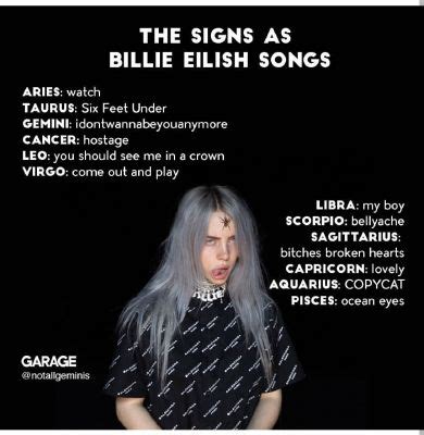 signs  billie eilish songs  zodiac signs