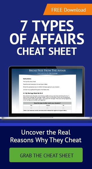 7 types of affairs cheat sheet infidelity recovery center