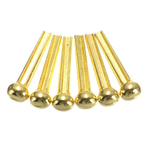 buy 6pcs brass bridge pins for acoustic guitar golden accessories