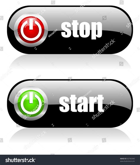 stop start button set stock illustration  shutterstock
