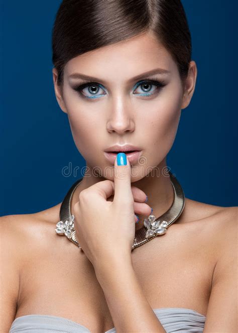Beautiful Woman With Evening Make Up And Long Stock Image Image Of