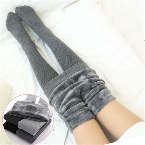 winter cotton flat vertical stripes plus velvet thickening pantyhose