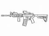 Carbine Coloring Airsoft Pages M4 Gun Trending Days Last sketch template
