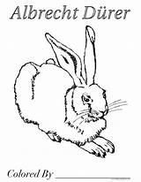 Coloring Pages Durer Albrecht Famous Hare Young Education Artists sketch template