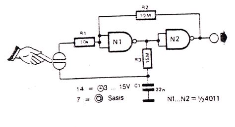 simple touch switch schematic power amplifier  layout