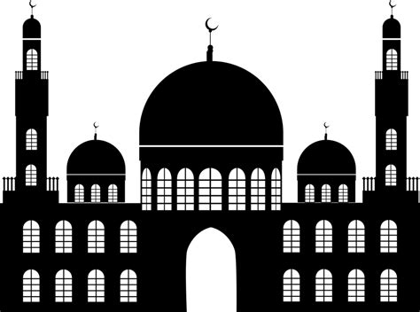 masjid vektor hitam gambar islami