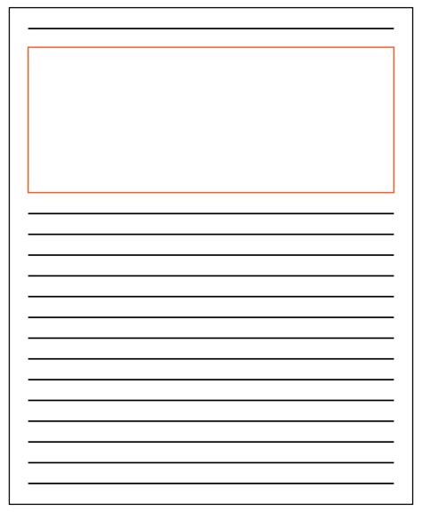 printable primary writing paper  picture box printable templates