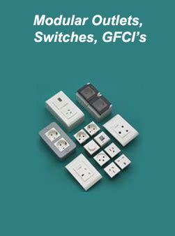 modular electrical power outlets switches gfci breakers panel mount oulets wall boxes