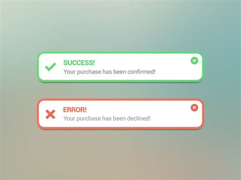 success error message notification  ivana todorovski  dribbble