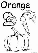 Coloring Orange Color Worksheets Pages Preschool Pumpkin Colors Carrot Magiccolorbook sketch template