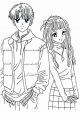Coloring Anime Pages Girl Print Boy Boys Guy Printable Couple Cute Colouring People Kids Cool Color Sheets Girls Chibi Characters sketch template