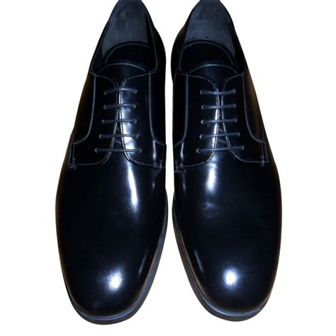 prada mens shoes formal lace  black leather shoes nwt ref joli closet