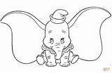 Coloring Dumbo Pages Cute Printable Drawing Paper sketch template