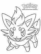 Pokemon Coloring Pages Zorua Go Flareon Printable Super Cute Color Kawaii Games Getcolorings Eevee Drawing Divyajanani sketch template