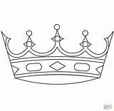 Crown Coloring Pages King Printable Crowns Drawing Simple Template Easy Flower Clip Kids Popular sketch template