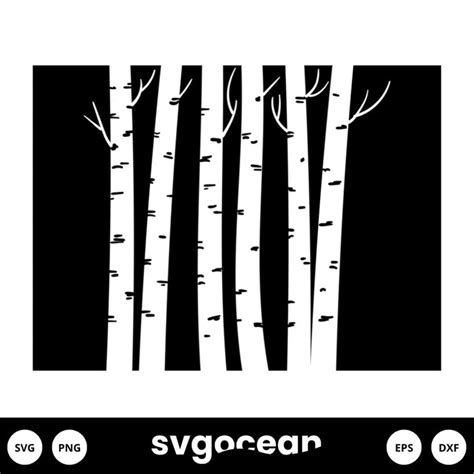Birch Tree Svg Vector For Instant Download Svg Ocean — Svgocean