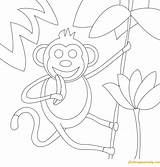Monkey Eating Banana Coloring Pages Color Coloringpagesonly sketch template