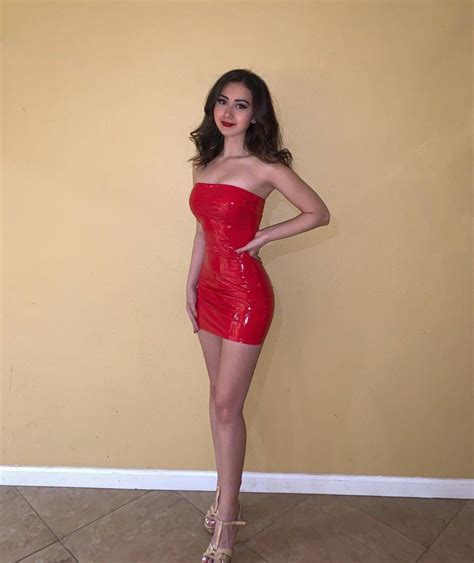 leggy college cutie in sexy tight red dress scrolller