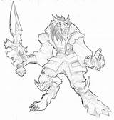 Warcraft Coloring Games Pages Worgen Drawings Drawing Kb sketch template