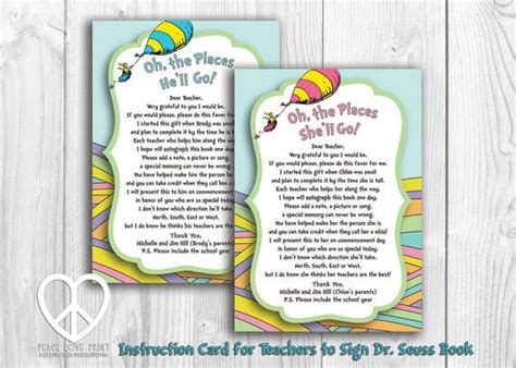 places youll  instruction card  teachers  sign book