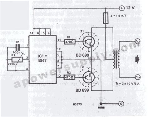 wiring schematic diagram vdc vac inverter  cmos cd