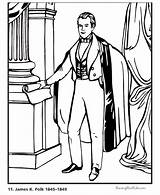 Polk James Coloring Pages Biography President Patriotic Printable Printing Help Flag Presidents sketch template