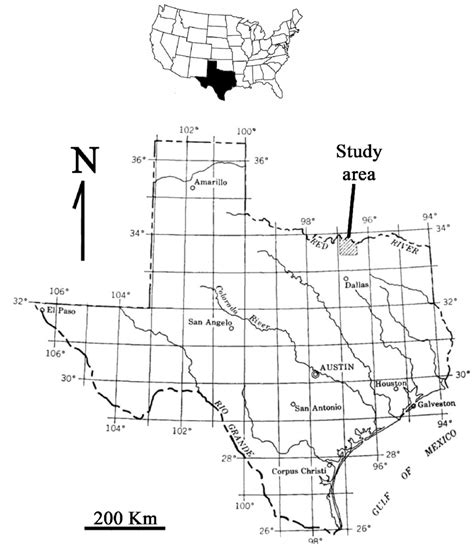 location map   study area  north central texas usa modified