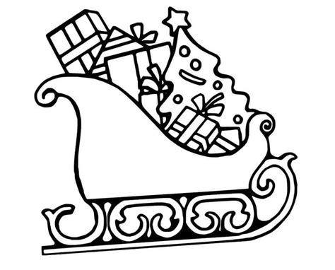 santa  sleigh coloring page  printable coloring pages  kids