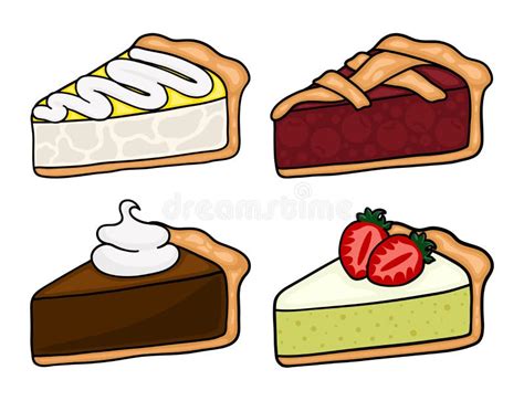 cute cartoon pie set stock vector illustration  drawing