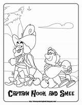 Coloring Jake Pirates Pages Disney Neverland Pirate Captain Hook Sheets Smee Printable Kids Land Never sketch template