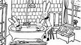 Simon Coloring Pages Rabbit Bath Coloriage sketch template