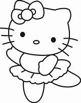 Kitty Hello Coloring Pages Drawing Cartoon Kids Clipart Word Colouring Printable Ballerina Print Draw Color Sheets Sheet Drodd Z31 Ballet sketch template