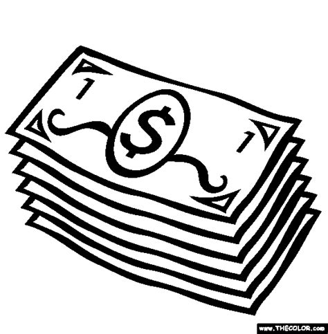 paper money coloring page  paper money  coloring coloring