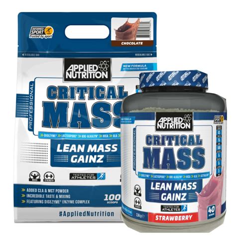 applied nutrition critical mass lean mass gainz kg gainer  scoops