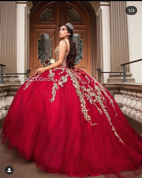 Pin By Azul Soria On Vestidos Xv Red Quinceanera Dresses Quince