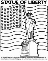 Coloring Liberty Statue Pages Landmarks Kids National Colouring sketch template