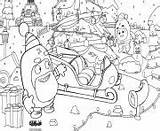 Oddbods Coloring Christmas Pages Claus Santa Printable sketch template