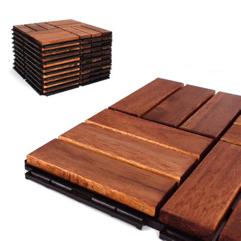deck tiles patio pavers acacia wood outdoor flooring interlocking