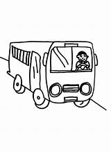 Bus Driver Coloring Draw Pages sketch template