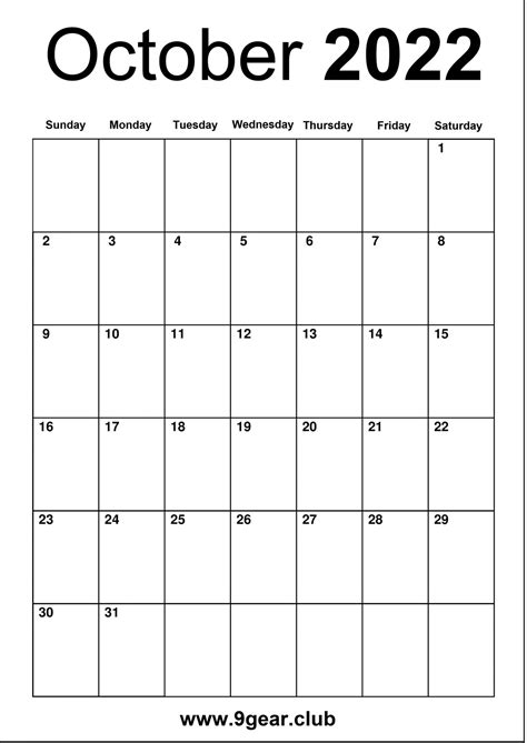 october calendar monthly  blank printable calendars