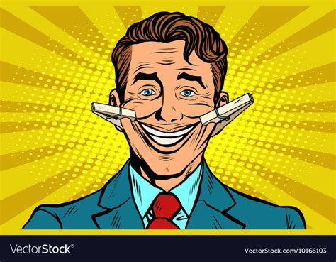 The False Smile Face With Clothespins Royalty Free Vector