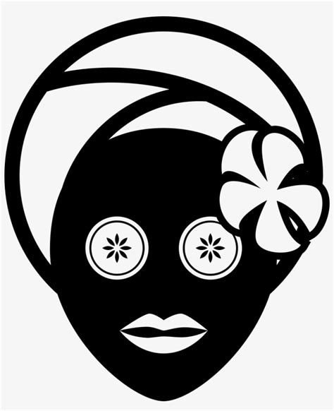 facial mask  flower  spa comments spa clipart black  white