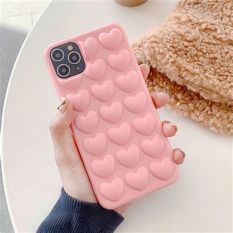 love heart case jelly case iphone cases heart bubbles