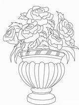 Flower Pot Coloring Pages Vase Flowers Drawing Pots Printable Sketch Kids Draw Plant Drawings Sheets Kid Color Vases Pdf Studyvillage sketch template