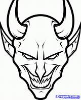 Devil Face Drawings Demon Drawing Draw Dark Sketch Scary Easy Coloring Halloween Sketches Satan Badass Visit sketch template