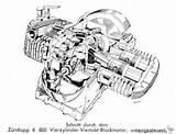 Zundapp Engine K800 sketch template