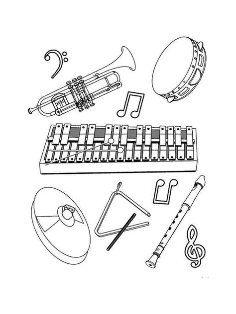 musical instruments coloring pages  printable musical instruments