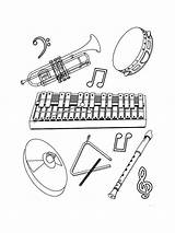 Instruments Musical Coloring Pages Printable Kids sketch template