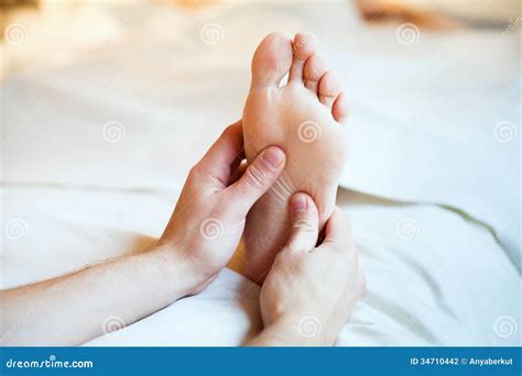 foot massage stock photo image  erotic bare