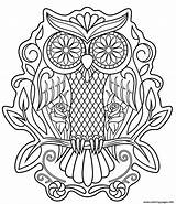 Skull Owl Coloring Sugar Pages Calavera Printable Mandala Print Sheet Drawing Color Skulls Tattoo Popular Book Templates sketch template